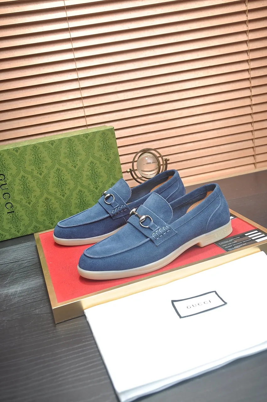 Men's shoes 💰440💶【GUCCI】 (High-end Niuli) New 🍀Gucci* - top version Gucci classic casual leather shoes! It is made of imported original cowhide and has a comfortable first layer of cowhide lining! Original wear-resistant rubber outsole! High quality products! Code number 38-44!